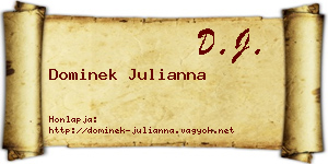 Dominek Julianna névjegykártya